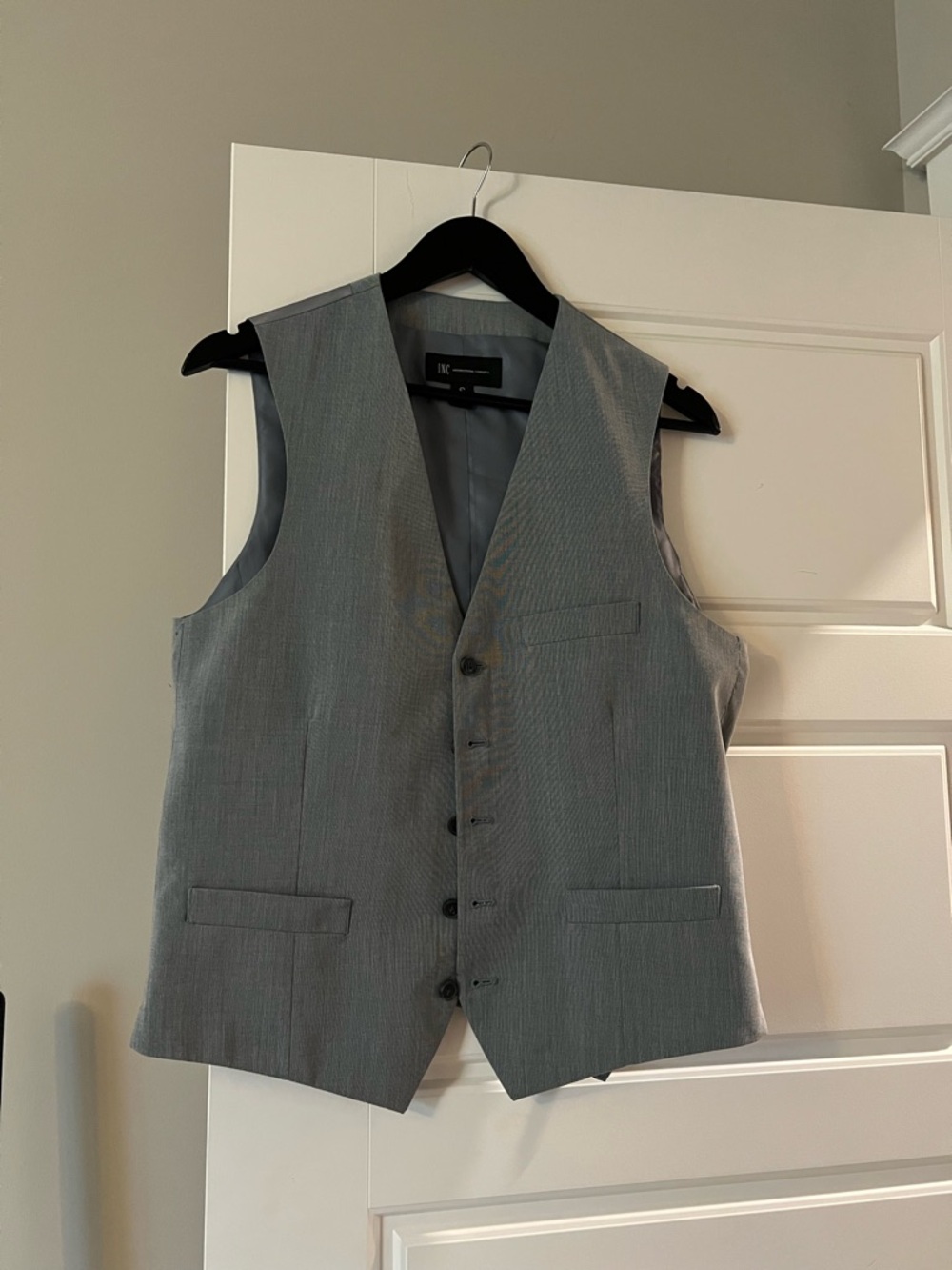 INC International Concepts Men's Light Gray Pinstripe Vest